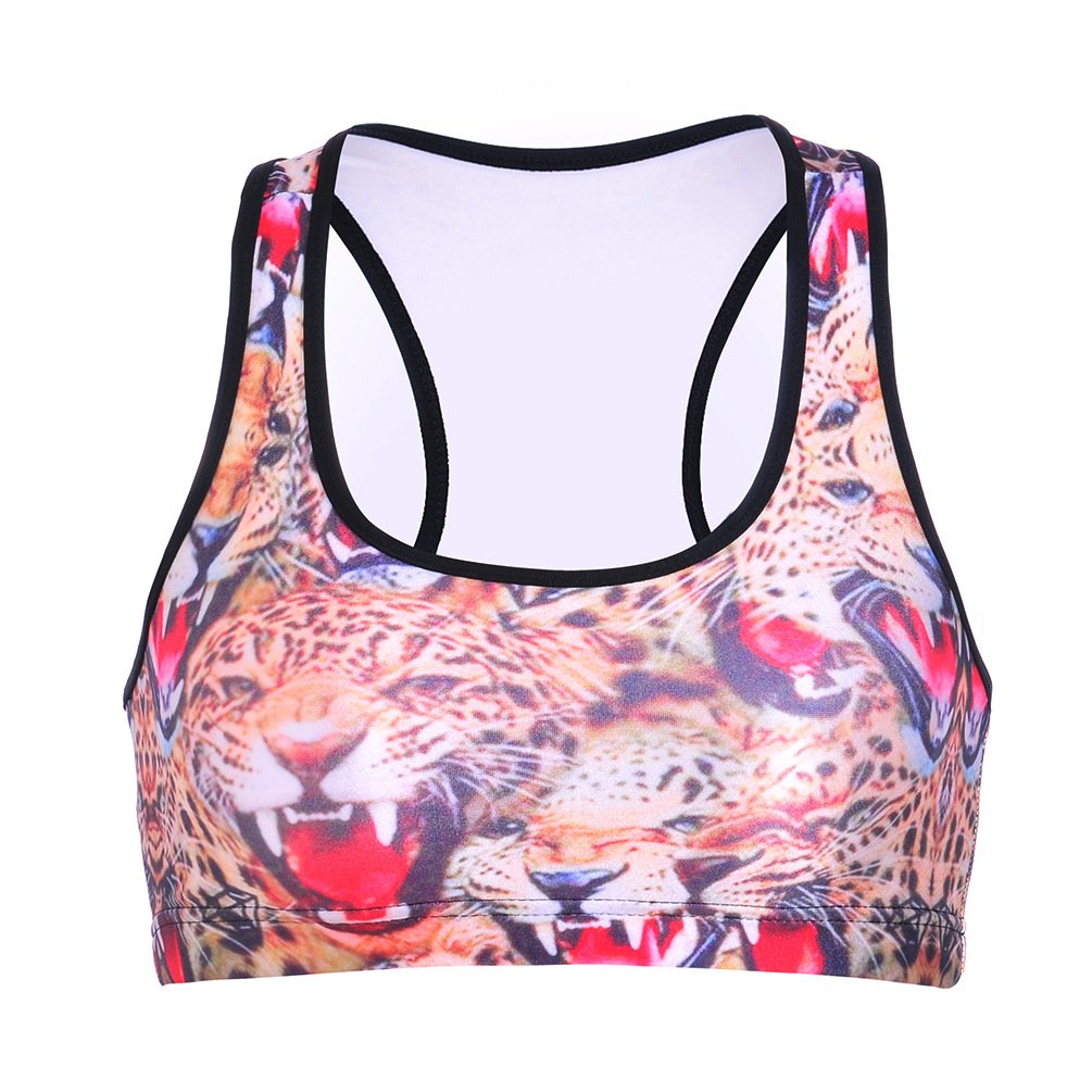 Sister Amy Women's Aerobics Gym Dance Yoga Vest Printed Sports Bra Top Vest