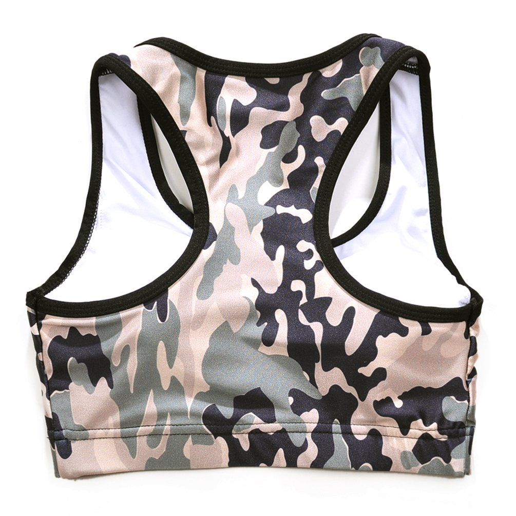 Sister Amy Women's Aerobics Gym Dance Yoga Vest Printed Sports Bra Top Vest