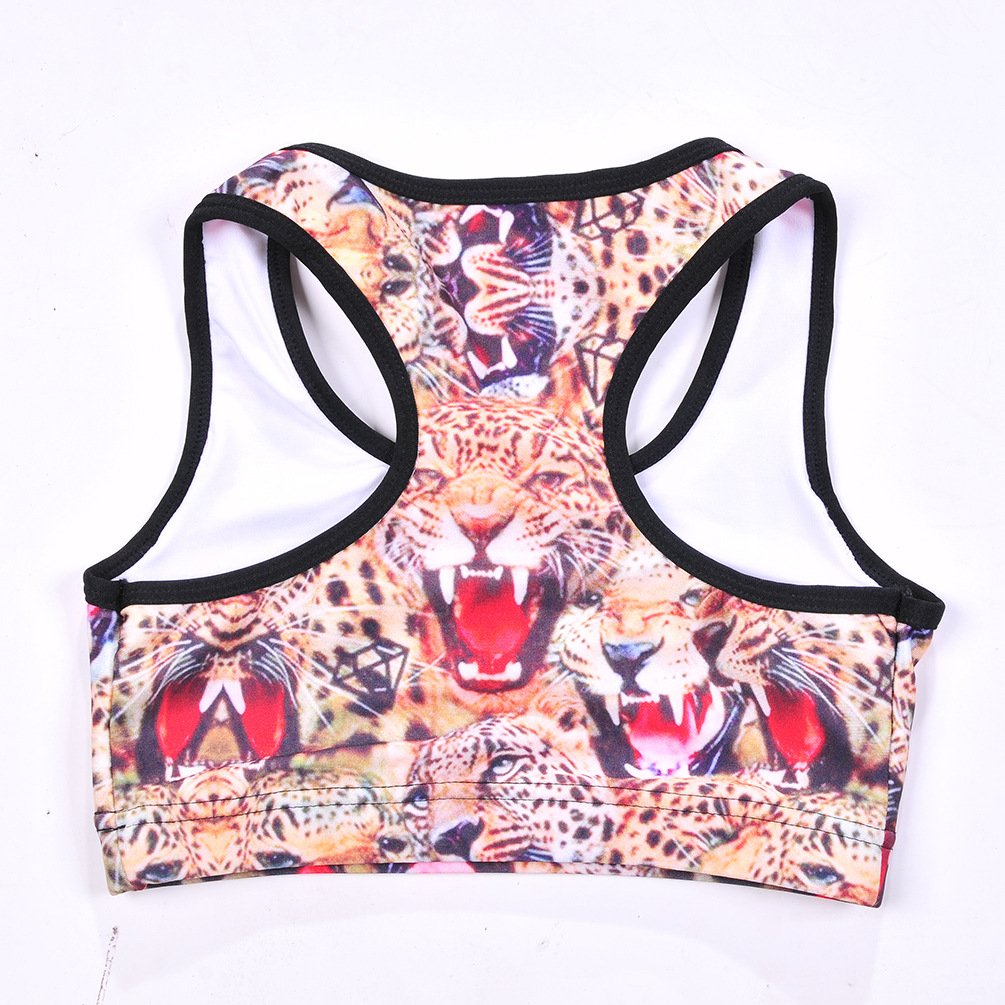 Sister Amy Women's Aerobics Gym Dance Yoga Vest Printed Sports Bra Top Vest