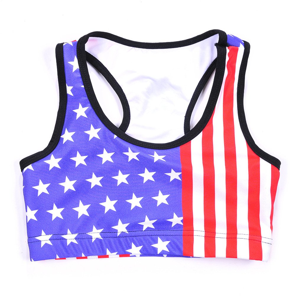 Sister Amy Women's Aerobics Gym Dance Yoga Vest Printed Sports Bra Top Vest