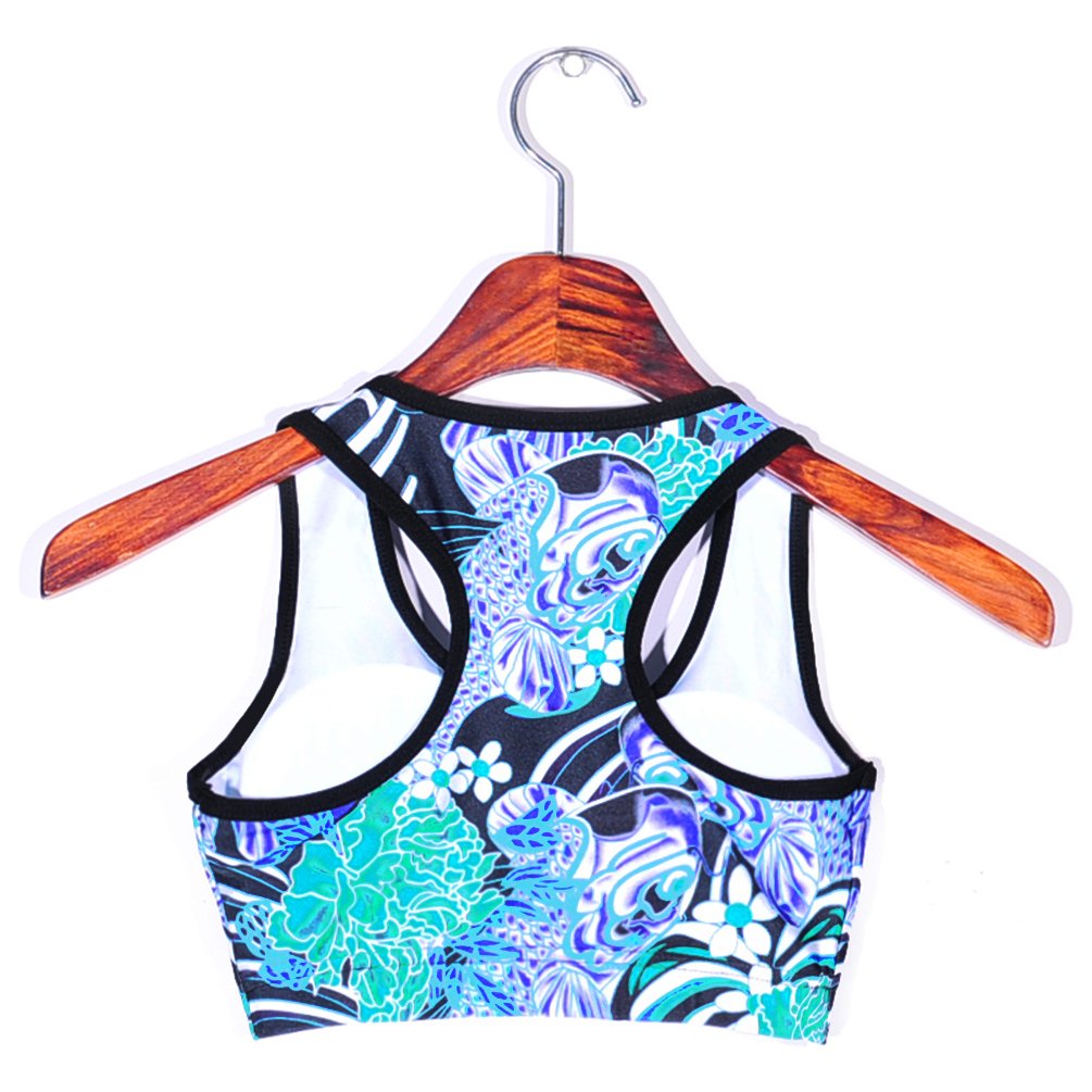 Sister Amy Women's Aerobics Gym Dance Yoga Vest Printed Sports Bra Top Vest