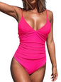 CUPSHE Women's One Piece Swimsuit Tummy Control V Neck Bathing Suits