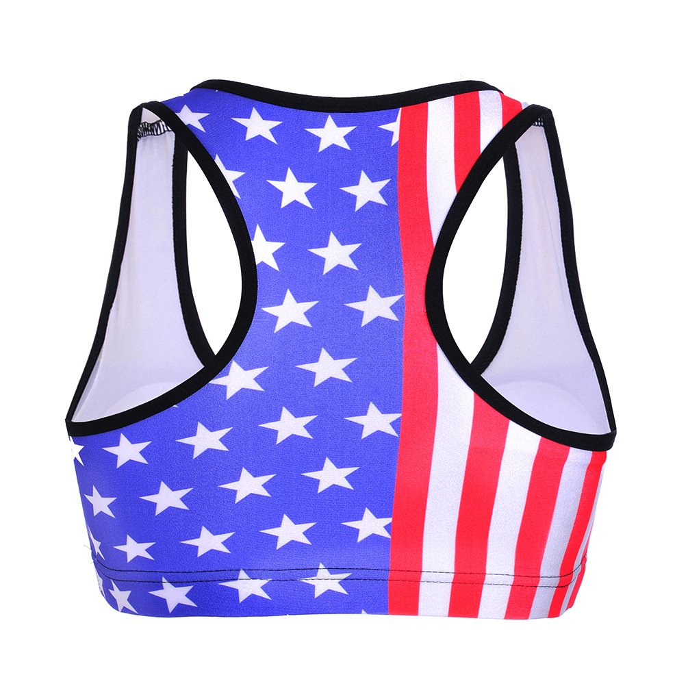 Sister Amy Women's Aerobics Gym Dance Yoga Vest Printed Sports Bra Top Vest