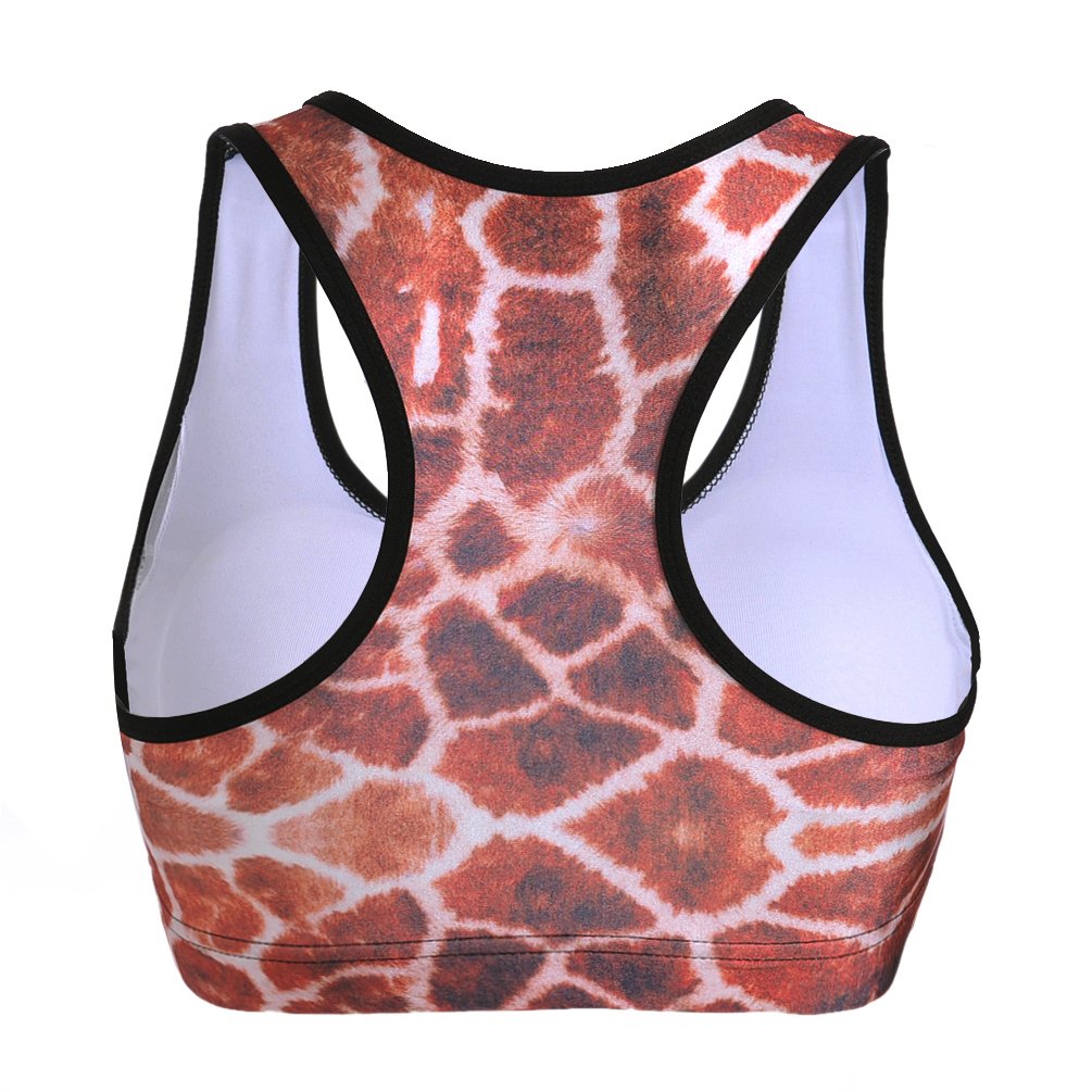 Sister Amy Women's Aerobics Gym Dance Yoga Vest Printed Sports Bra Top Vest