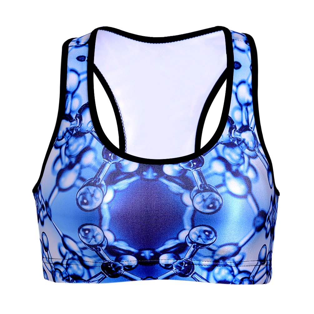 Sister Amy Women's Aerobics Gym Dance Yoga Vest Printed Sports Bra Top Vest