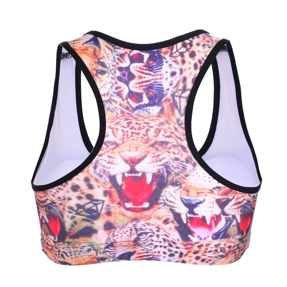 Sister Amy Women's Aerobics Gym Dance Yoga Vest Printed Sports Bra Top Vest