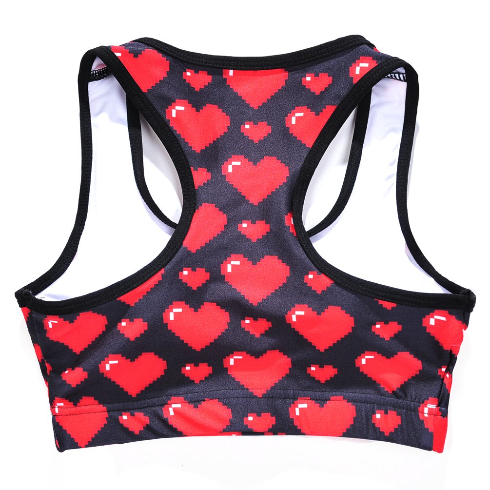 Sister Amy Women's Aerobics Gym Dance Yoga Vest Printed Sports Bra Top Vest