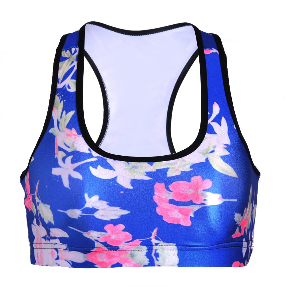 Sister Amy Women's Aerobics Gym Dance Yoga Vest Printed Sports Bra Top Vest