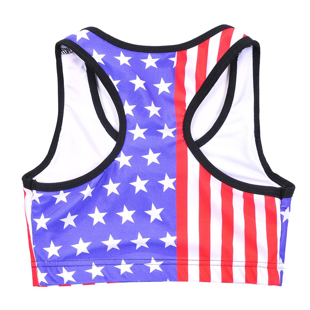 Sister Amy Women's Aerobics Gym Dance Yoga Vest Printed Sports Bra Top Vest