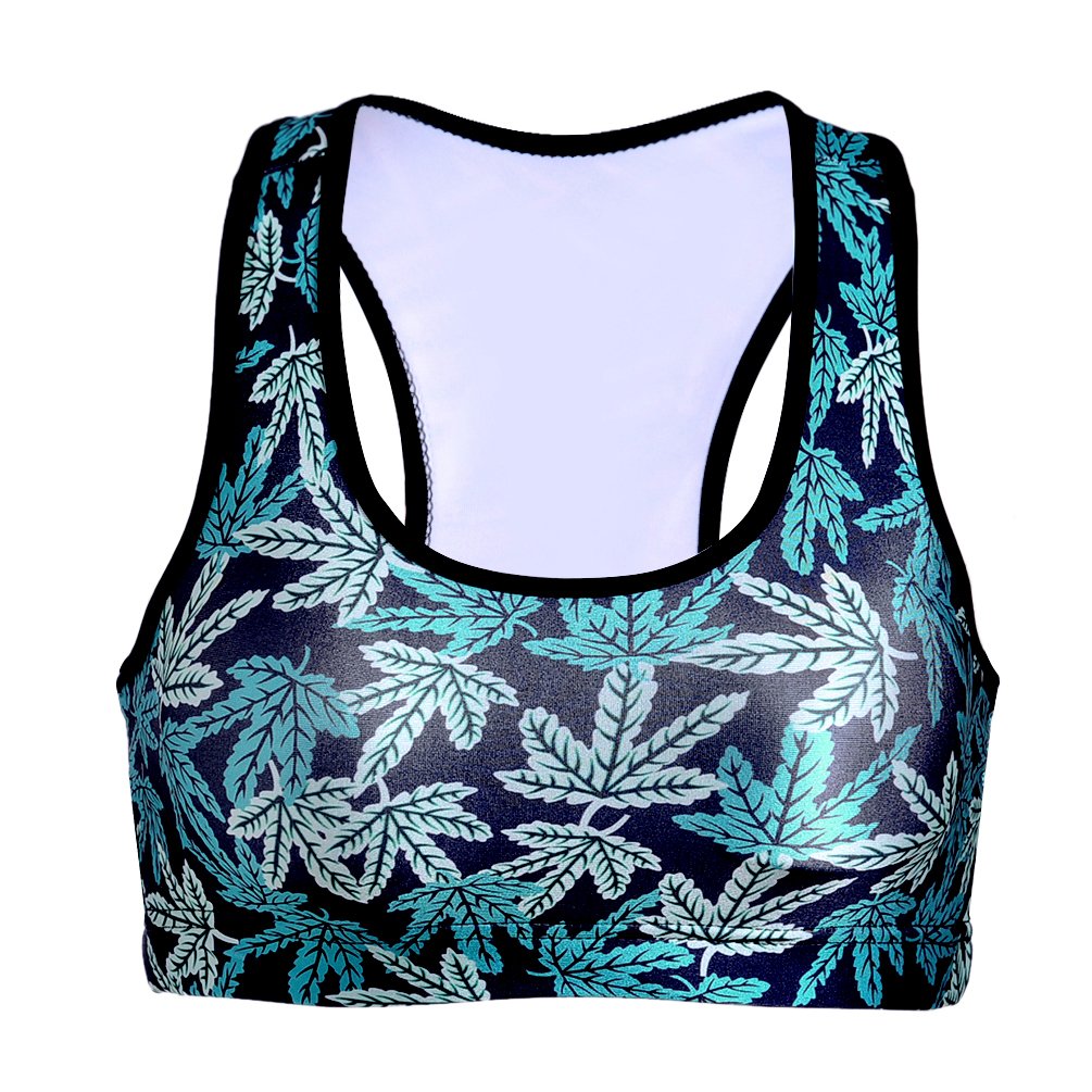 Sister Amy Women's Aerobics Gym Dance Yoga Vest Printed Sports Bra Top Vest