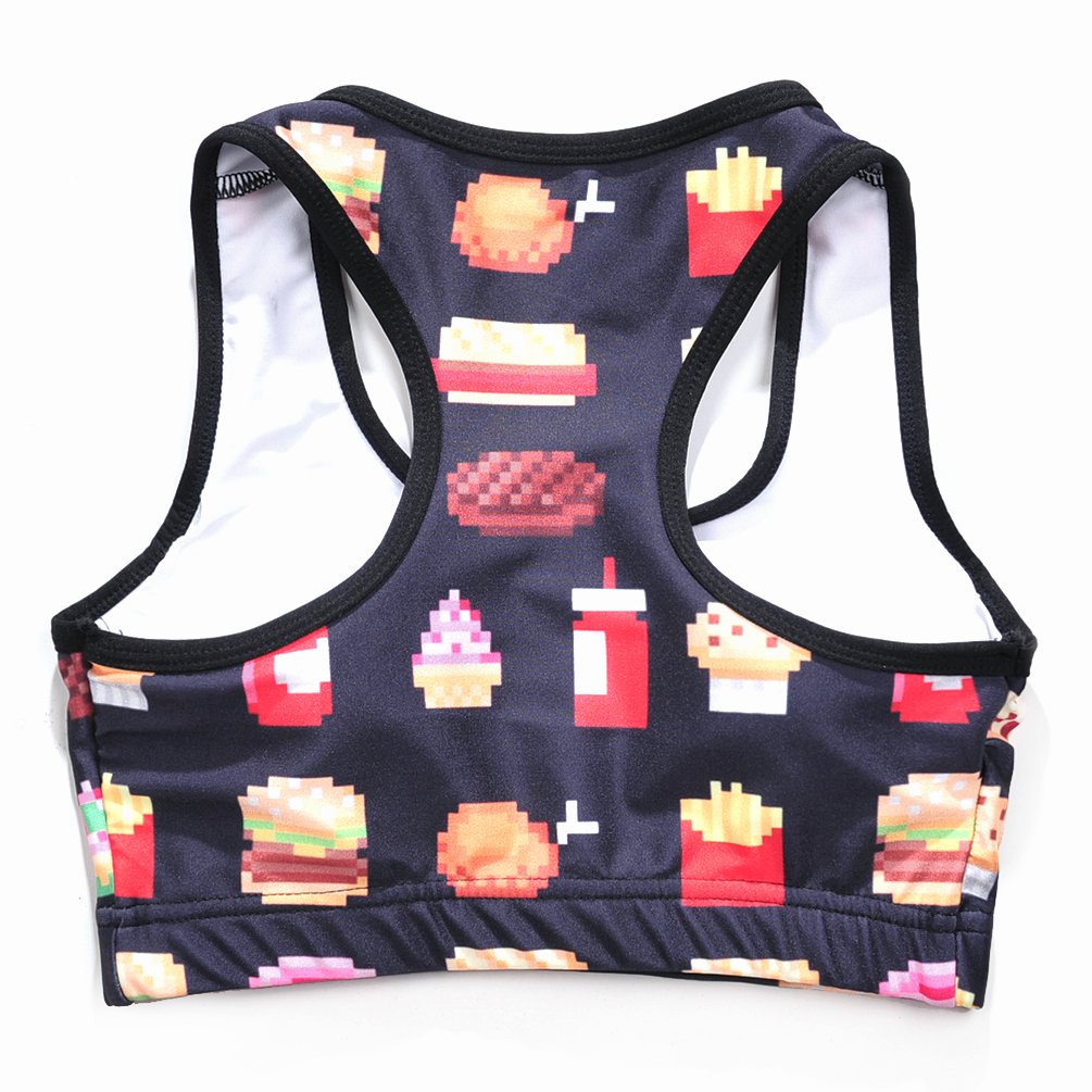 Sister Amy Women's Aerobics Gym Dance Yoga Vest Printed Sports Bra Top Vest