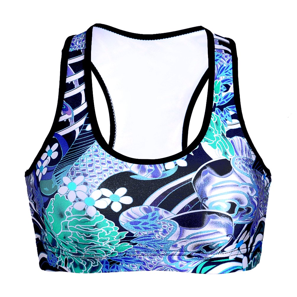 Sister Amy Women's Aerobics Gym Dance Yoga Vest Printed Sports Bra Top Vest