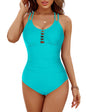 BMJL Women's Tummy Control Swimsuit Lace Up One Piece Bathing Suits Slimming V Neck Swimwear