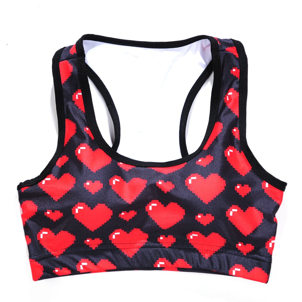 Sister Amy Women's Aerobics Gym Dance Yoga Vest Printed Sports Bra Top Vest