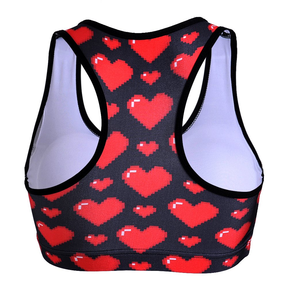 Sister Amy Women's Aerobics Gym Dance Yoga Vest Printed Sports Bra Top Vest