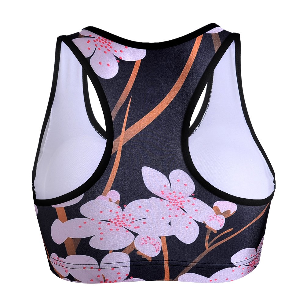 Sister Amy Women's Aerobics Gym Dance Yoga Vest Printed Sports Bra Top Vest