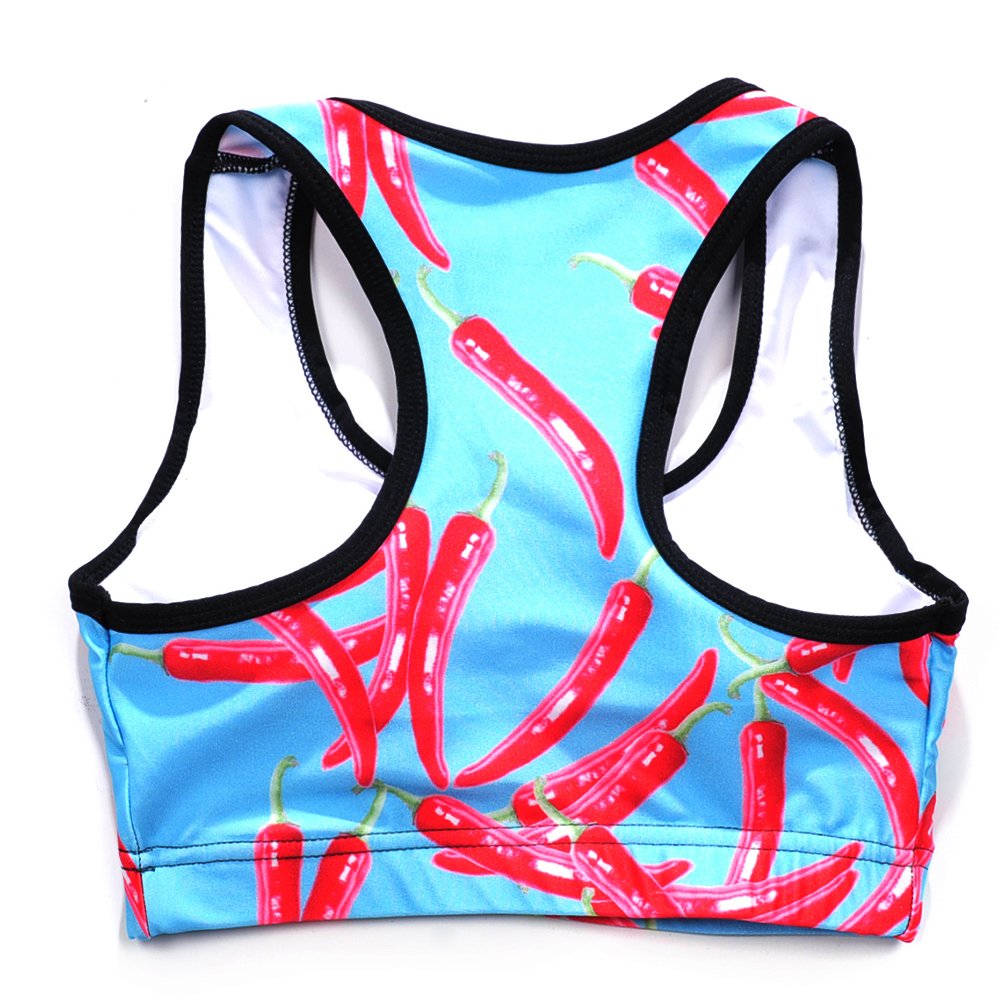 Sister Amy Women's Aerobics Gym Dance Yoga Vest Printed Sports Bra Top Vest