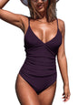 CUPSHE Women's One Piece Swimsuit Tummy Control V Neck Bathing Suits