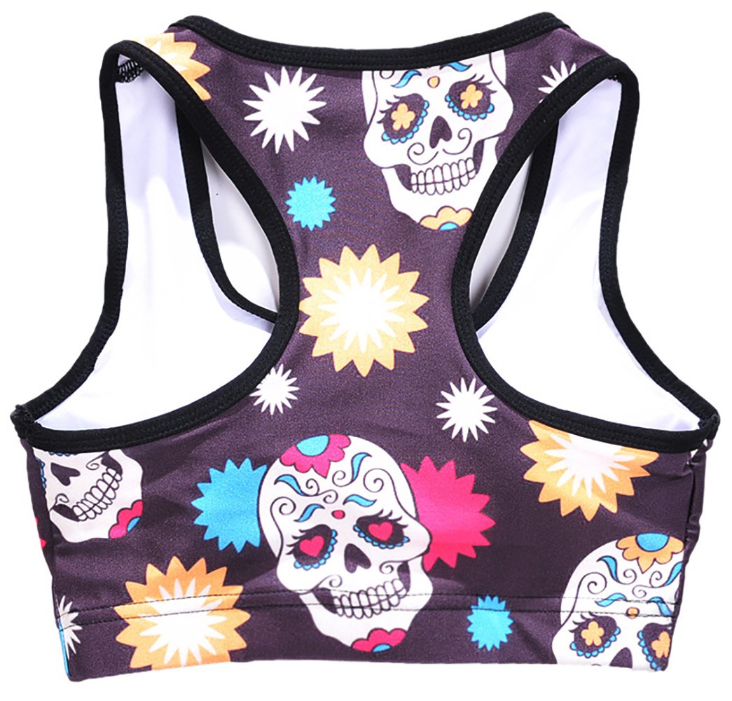 Sister Amy Women's Aerobics Gym Dance Yoga Vest Printed Sports Bra Top Vest