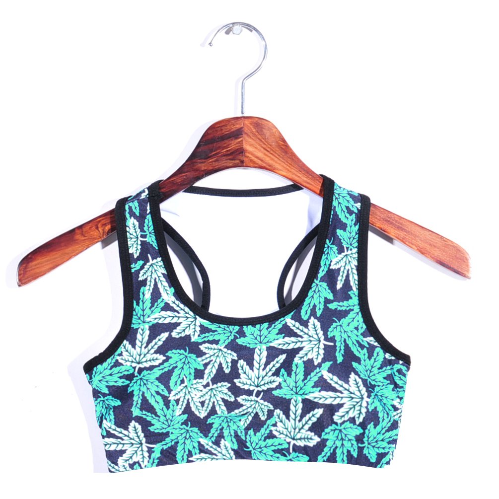 Sister Amy Women's Aerobics Gym Dance Yoga Vest Printed Sports Bra Top Vest