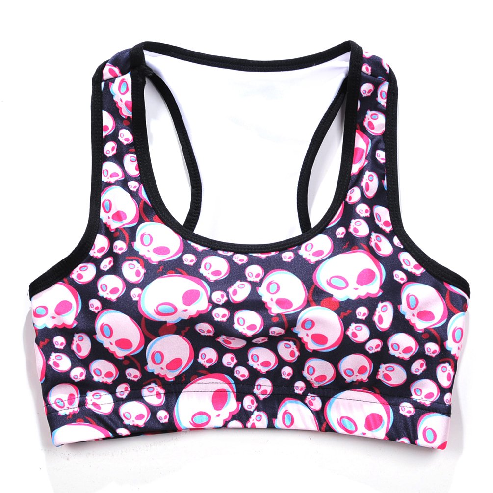 Sister Amy Women's Aerobics Gym Dance Yoga Vest Printed Sports Bra Top Vest