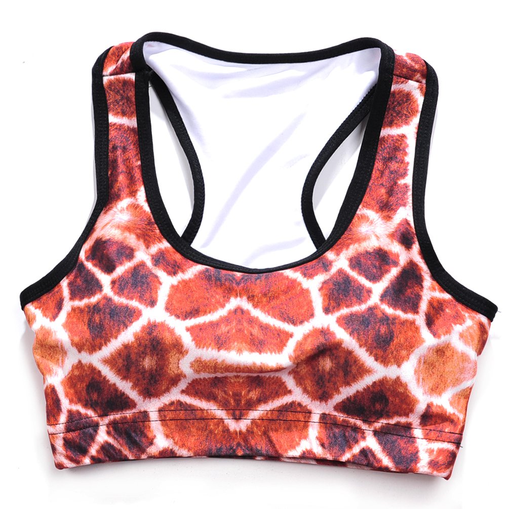 Sister Amy Women's Aerobics Gym Dance Yoga Vest Printed Sports Bra Top Vest