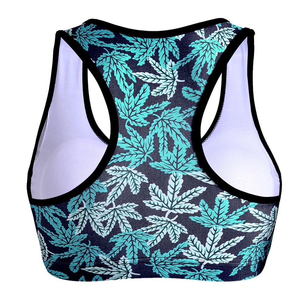 Sister Amy Women's Aerobics Gym Dance Yoga Vest Printed Sports Bra Top Vest