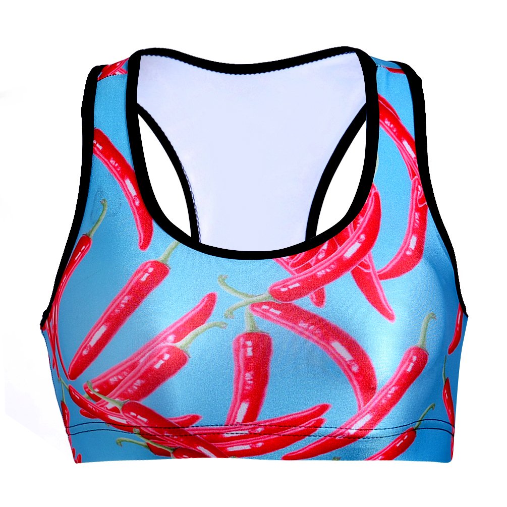 Sister Amy Women's Aerobics Gym Dance Yoga Vest Printed Sports Bra Top Vest