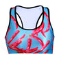 Sister Amy Women's Aerobics Gym Dance Yoga Vest Printed Sports Bra Top Vest