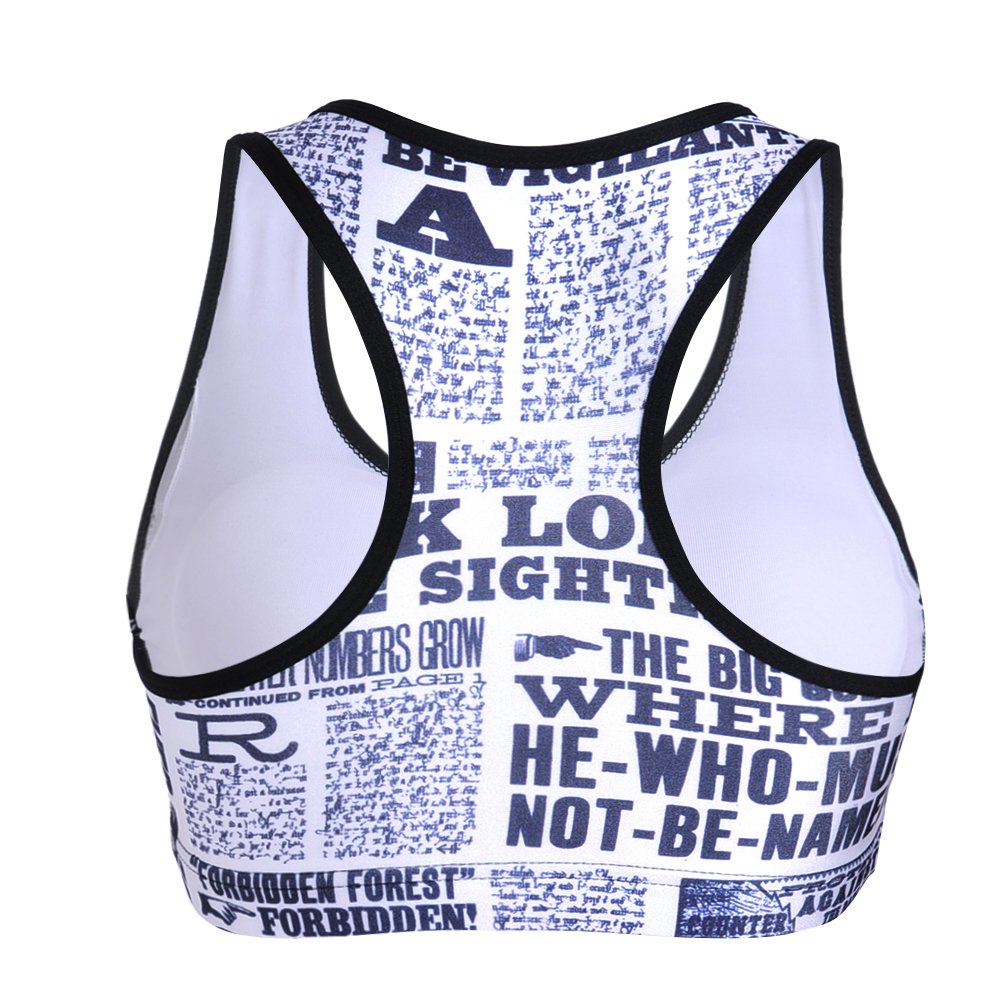 Sister Amy Women's Aerobics Gym Dance Yoga Vest Printed Sports Bra Top Vest