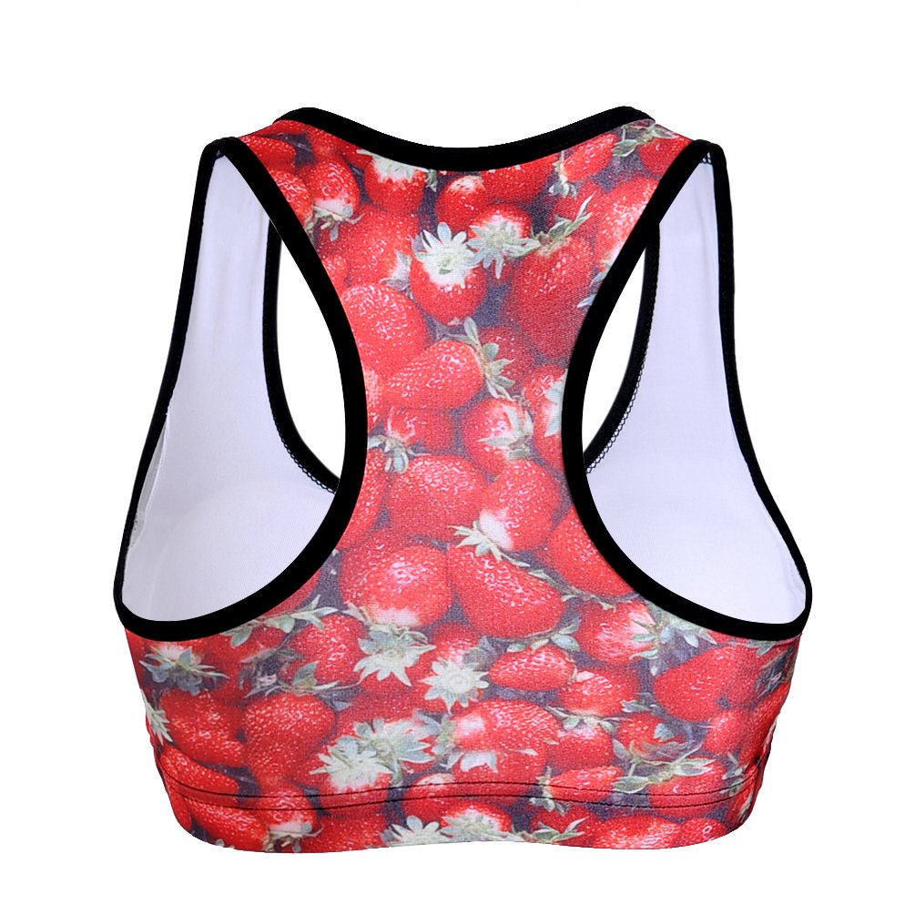 Sister Amy Women's Aerobics Gym Dance Yoga Vest Printed Sports Bra Top Vest