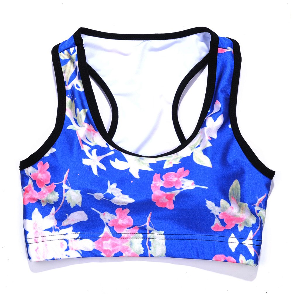 Sister Amy Women's Aerobics Gym Dance Yoga Vest Printed Sports Bra Top Vest