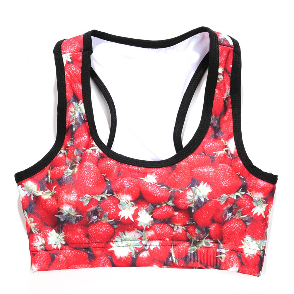 Sister Amy Women's Aerobics Gym Dance Yoga Vest Printed Sports Bra Top Vest