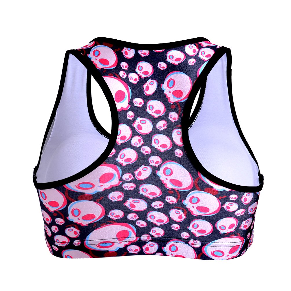 Sister Amy Women's Aerobics Gym Dance Yoga Vest Printed Sports Bra Top Vest