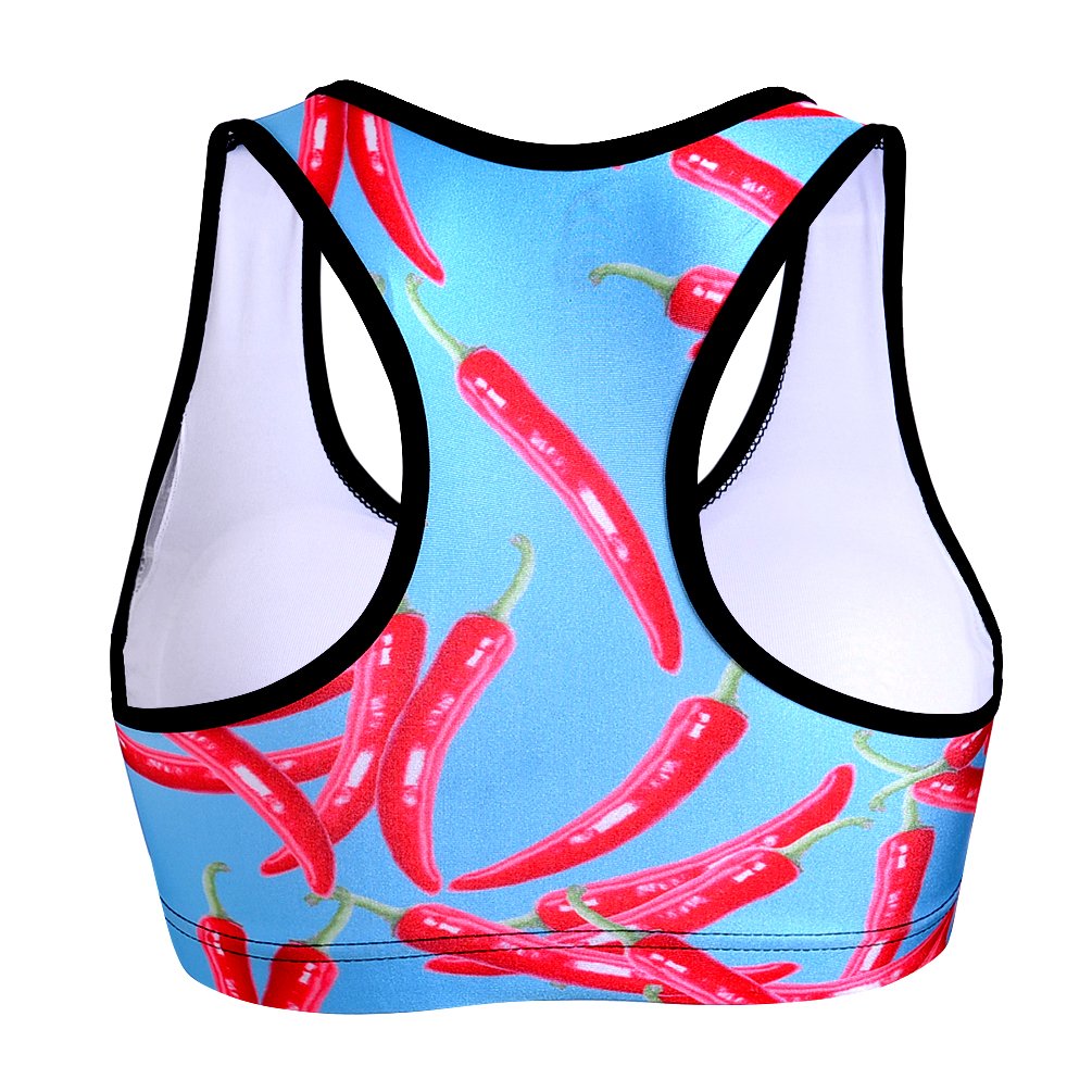 Sister Amy Women's Aerobics Gym Dance Yoga Vest Printed Sports Bra Top Vest