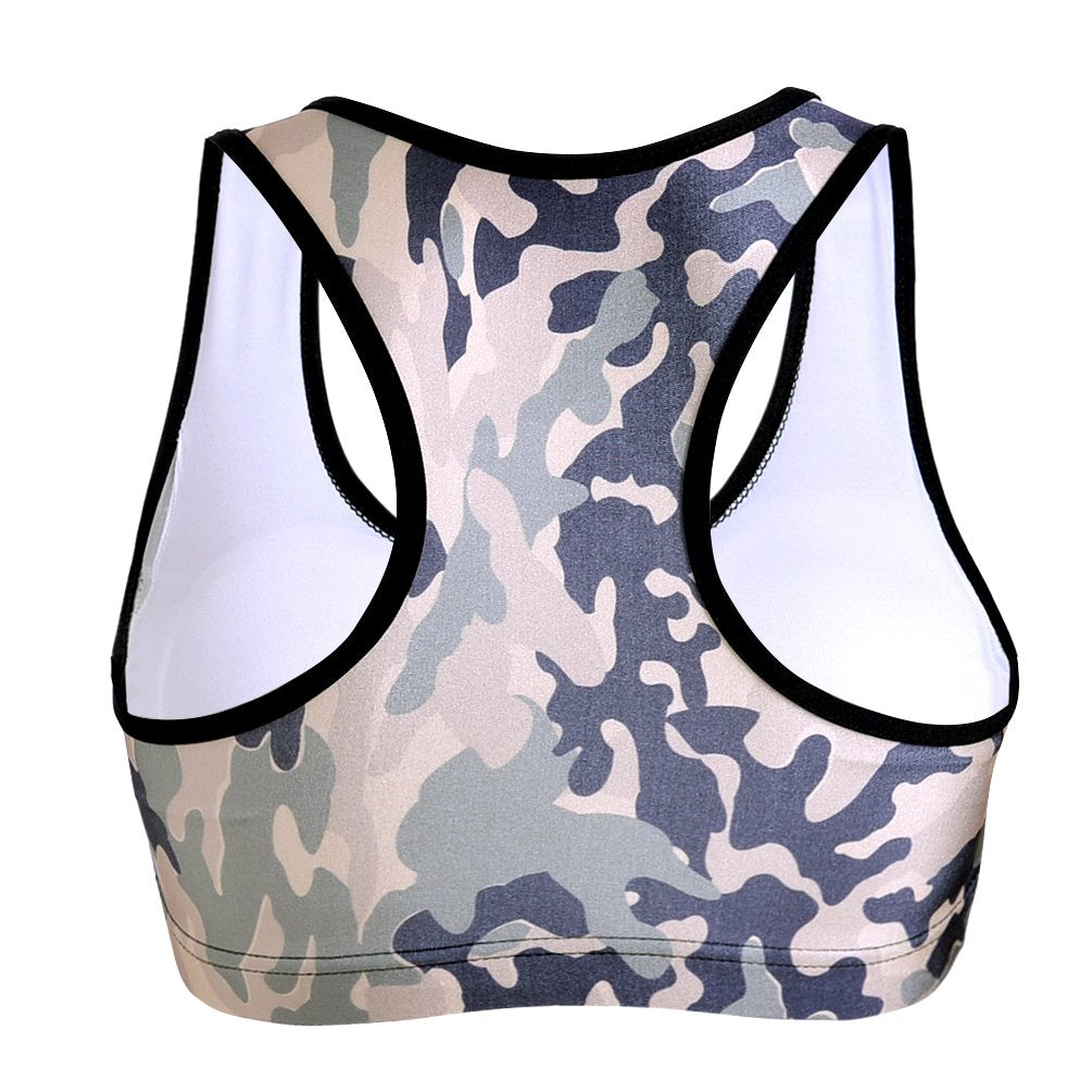 Sister Amy Women's Aerobics Gym Dance Yoga Vest Printed Sports Bra Top Vest