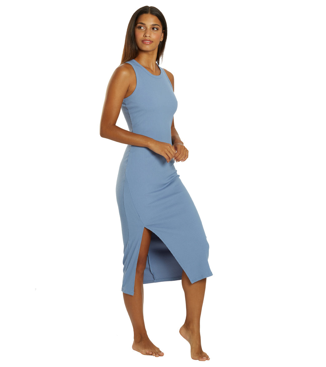 Marika Nikki Side Slit Ribbed Midi Dress Infinity