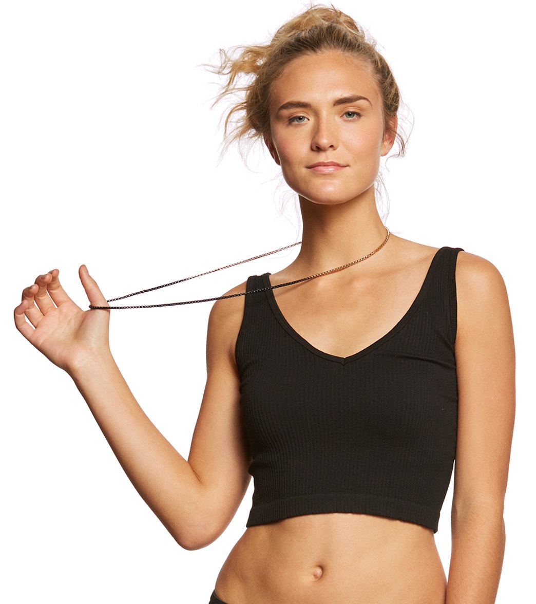 Free People Solid Rib Brami Yoga Crop Top