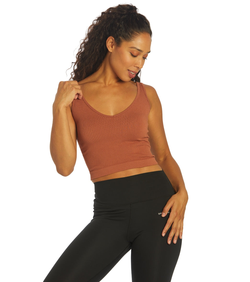 Free People Solid Rib Brami Yoga Crop Top