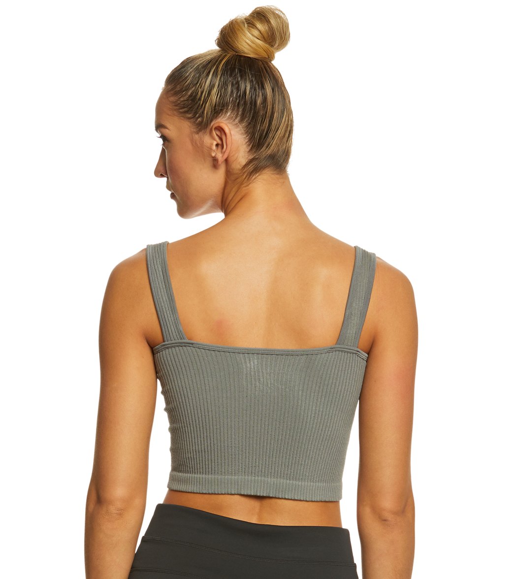 Free People Solid Rib Brami Yoga Crop Top