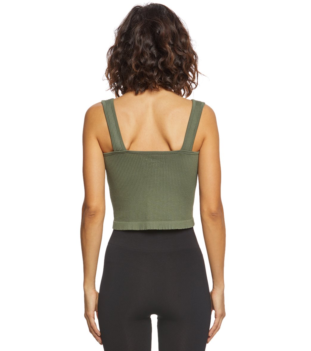 Free People Solid Rib Brami Yoga Crop Top