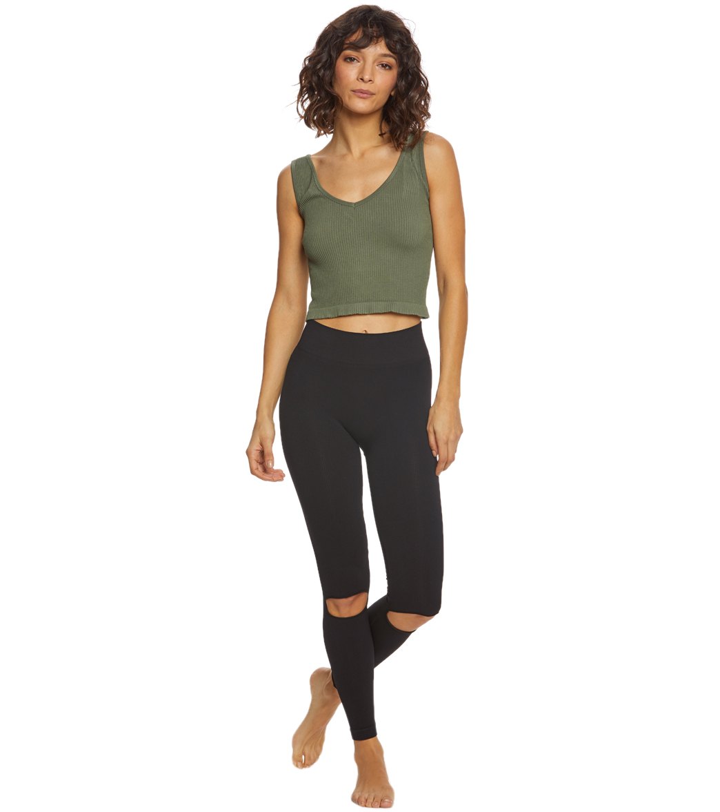 Free People Solid Rib Brami Yoga Crop Top