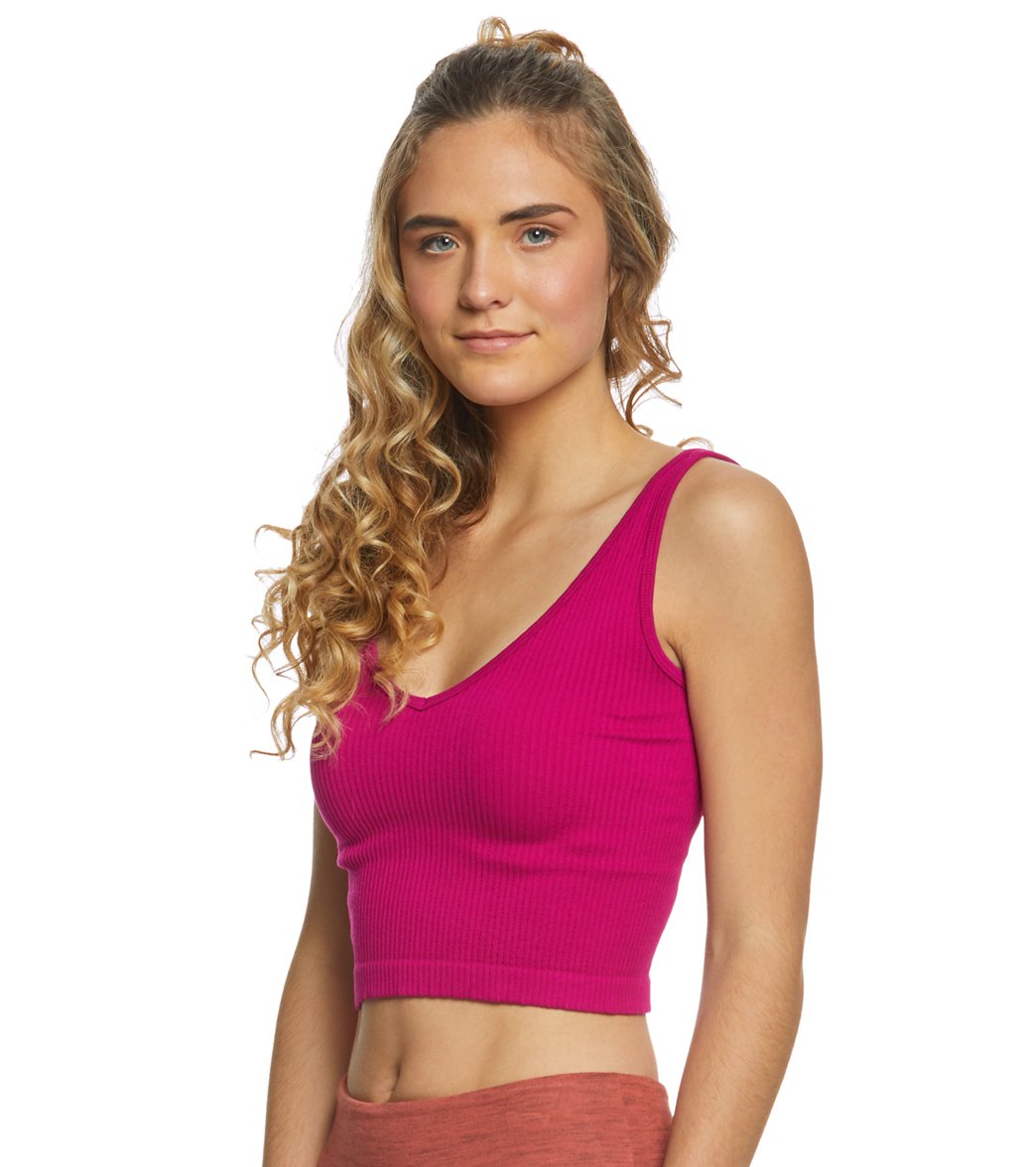 Free People Solid Rib Brami Yoga Crop Top