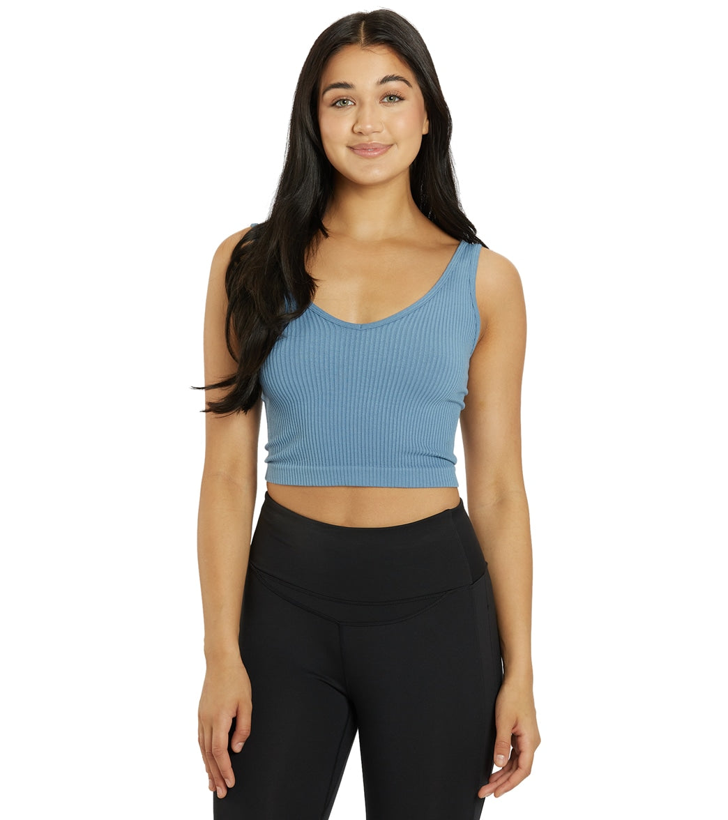 Free People Solid Rib Brami Yoga Crop Top