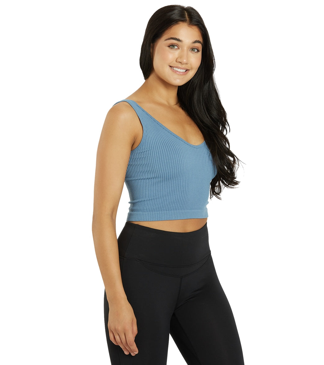 Free People Solid Rib Brami Yoga Crop Top