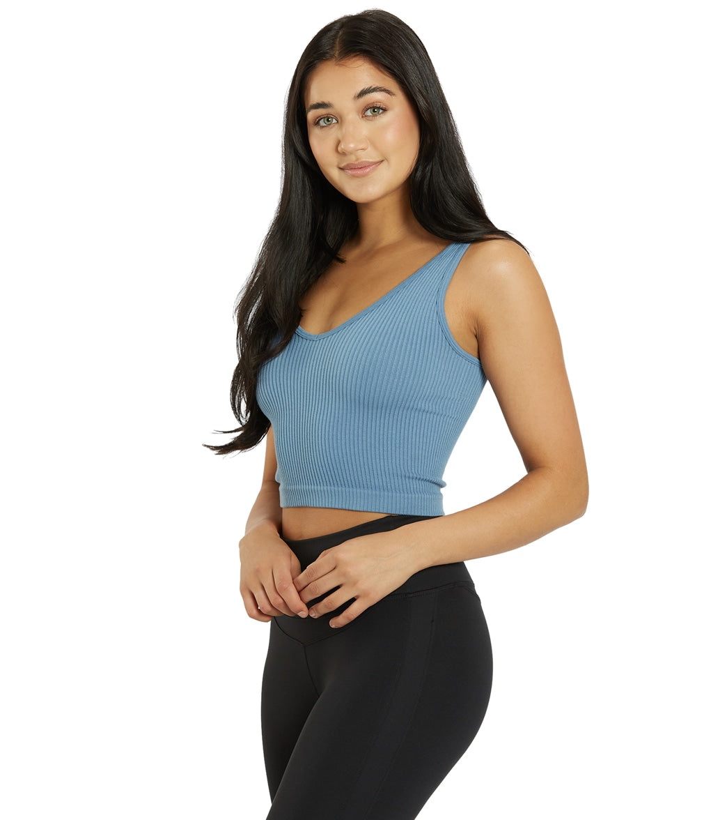 Free People Solid Rib Brami Yoga Crop Top