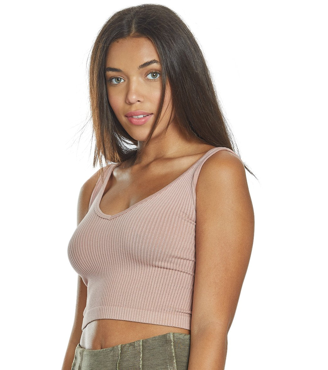 Free People Solid Rib Brami Yoga Crop Top