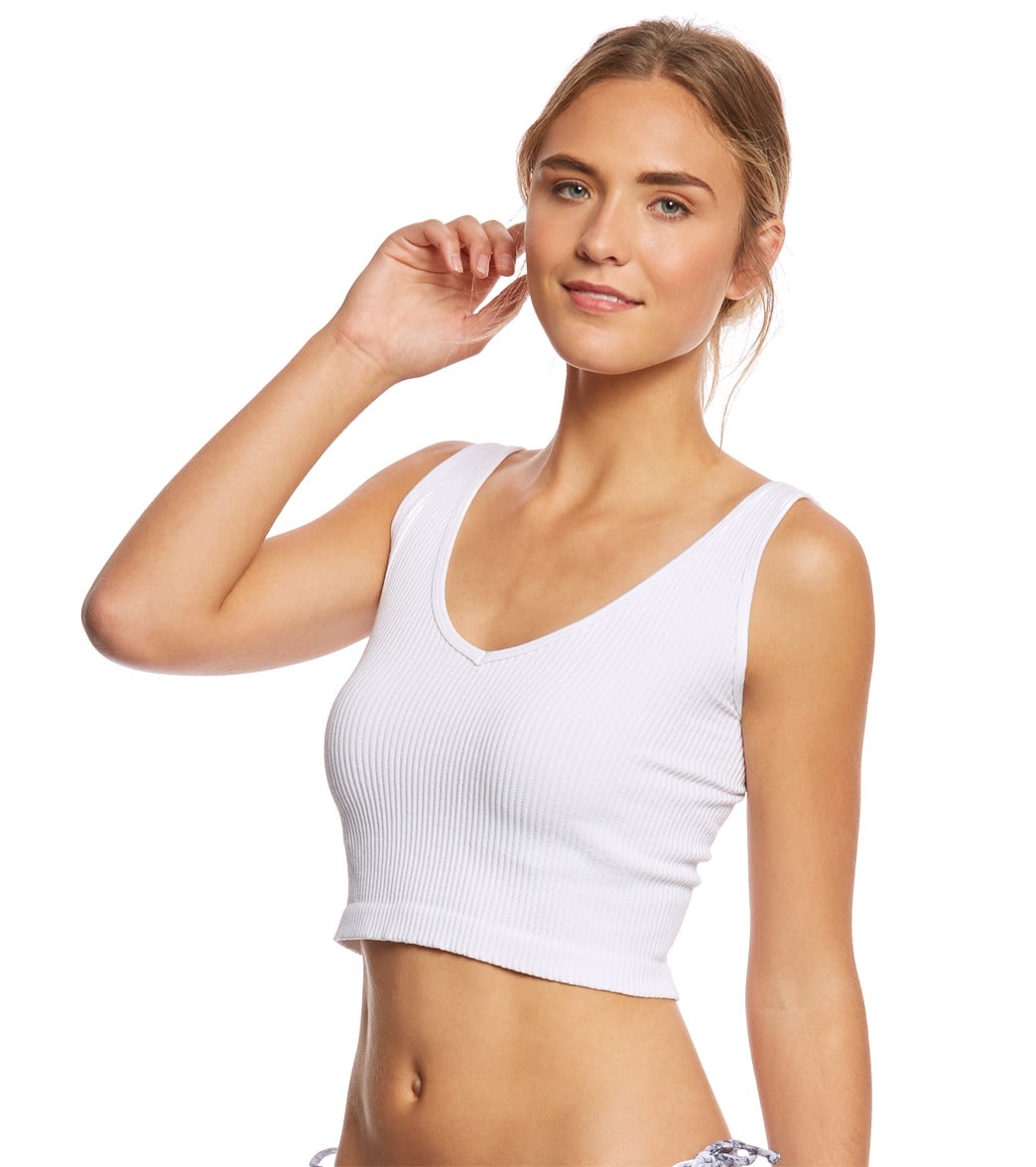 Free People Solid Rib Brami Yoga Crop Top