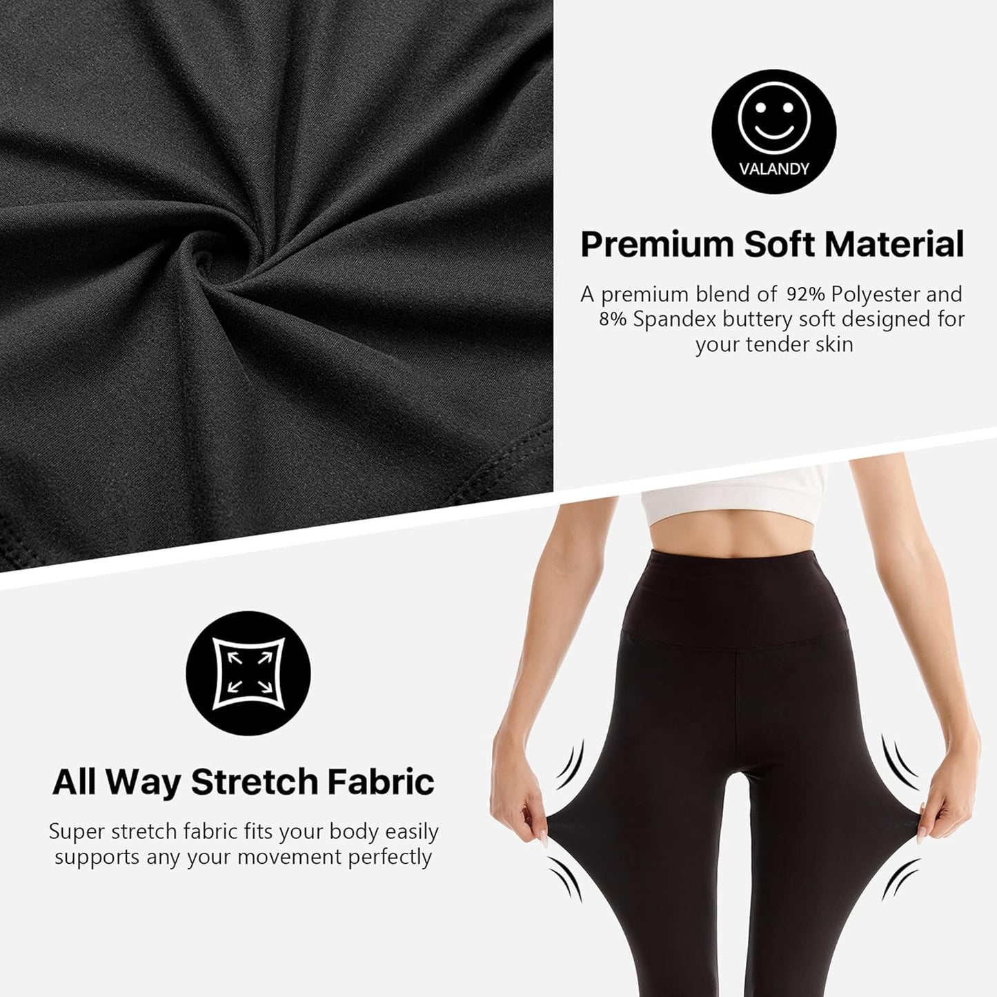 SINOPHANT High Waisted Leggings for Women - Full Length Capri Buttery Soft Yoga Pants for Workout Athletic