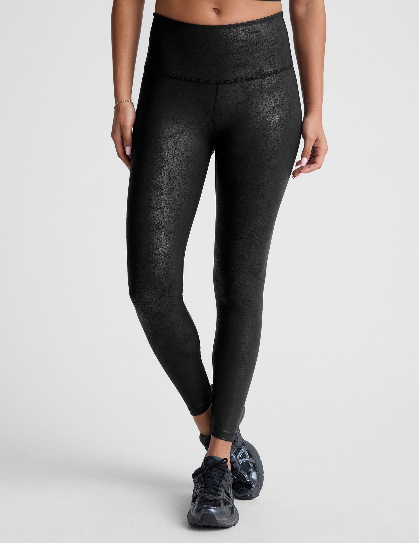 Leatherette High Waisted Midi Legging